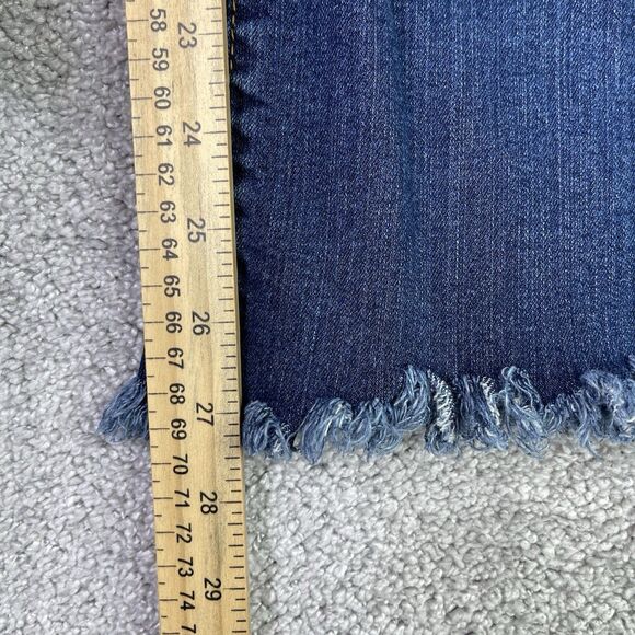 The Limited Jeans Women’s 18W Blue Bootcut High Rise Dark Wash Crop Distressed - Picture 12 of 14